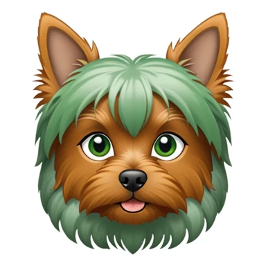 Yorkshire e gato tigrado cinza alaranjado de olhos verdes sticker