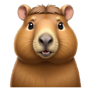 cinematic-noble-capybara-portrait-emoji,-poised-and-serene,-with-a-robust,-rounded-build-covered-in-soft,-earthy-fur-and-gentle,-wise-eyes,-simplified-yet-sharp-and-sophisticated-features,-highly-detailed,-glowing-with-a-warm,-natural-glow -simplified-yet-realistic head tilted confidently staring at the camera in a comical way sticker