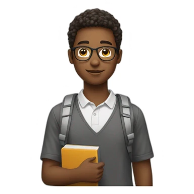 very smart teenager with book sticker