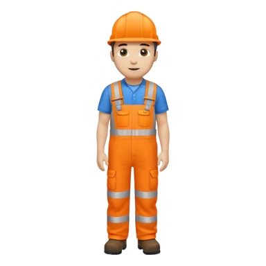 engineer hi-vis orange overalls standing full body sticker