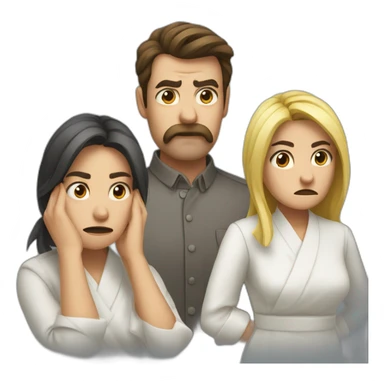 4 people throwing cloth napkins while scowling sticker