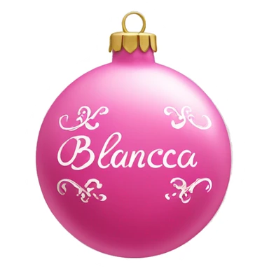 pink ornament with the name bianca on it in cursive sticker