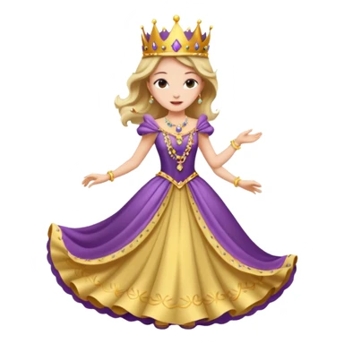 Fancy lady dancing with a crown sticker