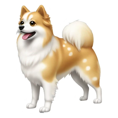White and blonde spots spitz standing  sticker