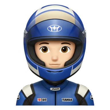 yamaha motorcycle racer with full face helmet sticker