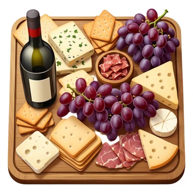 charcuterie board with wine  sticker