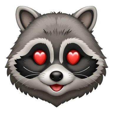 Raccoon emoji Love you sticker
