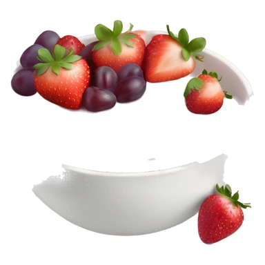 Light pink fruit yogurt bowl with strawberries and grapes sticker