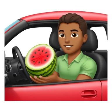 Black man driving hellcat and eating watermelon  sticker
