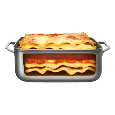 Lasagna in pan steam coming off sticker