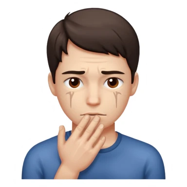 😬, half frown with a side eye and hands clasped together sticker