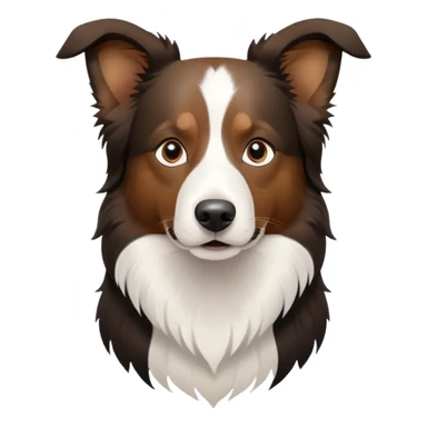 Border collie dog with only one black ear sticker