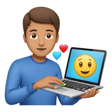 a guy shooting while holding a computer mouse and emojies coming out of that curser sticker