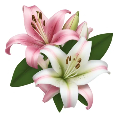 pink and white lilies and roses sticker