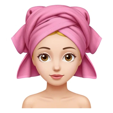 Woman with pink towel on head sticker