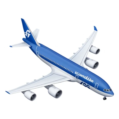 Scandinavian Airlines airplane with blue and white colors sticker