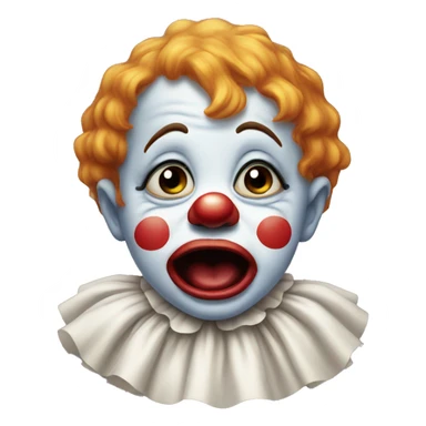 Crying baby clown sticker