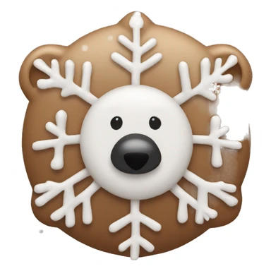 Bear nose with a snowflake sticker
