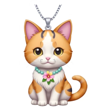 A cute chibi cat with hawaiian pastel flower necklace, posing proudly. sticker