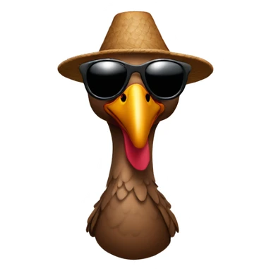 A thanksgiving turkey wearing sunglasses sticker