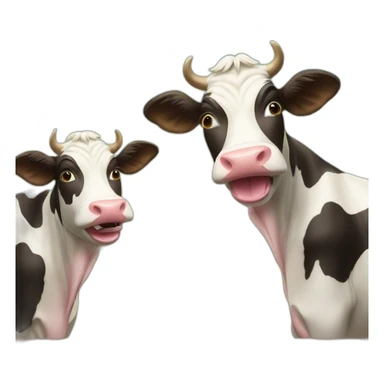 Three smiley cows drinking wine sticker