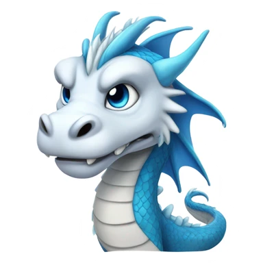 Haku the white and blue furry Asian Dragon from Spirited Away sticker