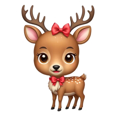A deer wearing a cute bow.  sticker