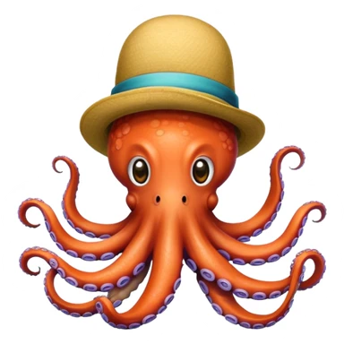 Octopus with a hat sticker