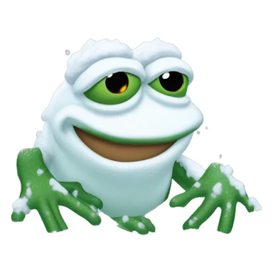 pepe the frog covered in snow sticker