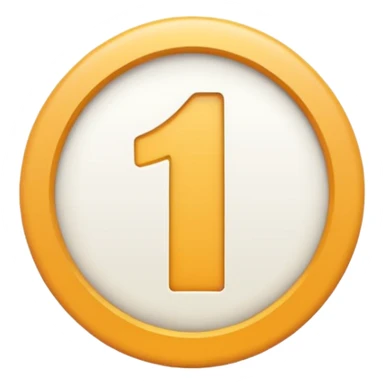 a white rounded square with a number 1 sticker