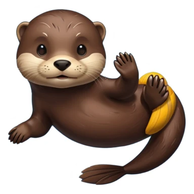 otter swims sporty sticker