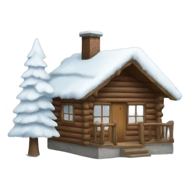 winter cabin sticker