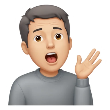 yawning  man in sweater sticker