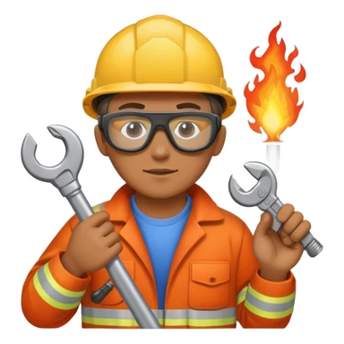 Me Working With a pipe wrench in fire protection sticker