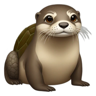 Loutre sur tortue sticker