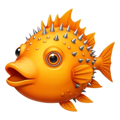 All Orange Blowfish with spikes out sticker