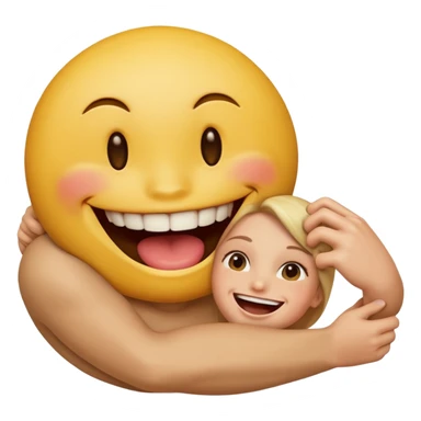 smiley face biting another person’s arm  sticker