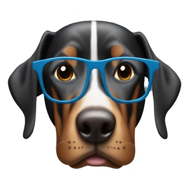 3 dobermans : 1 with round glasses, 1 with square glasses and blue eyes, 1 with big lips sticker