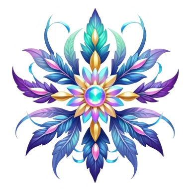 Epic divine legendary celestial flowery complex detailed iridescent aesthetic-scenery-Decorations sticker