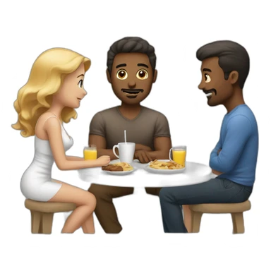 a man watching his wife hangout with her boyfriend sticker