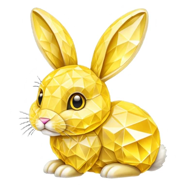 bunny made of yellow crystals sticker