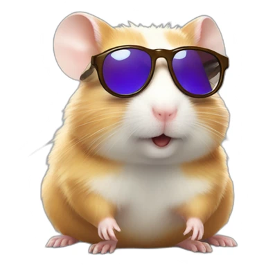 Hamster avec des lunettes de soleil sticker
