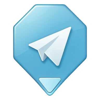 Telegram verification badge, light blue irregular octagon with white checkmark sticker