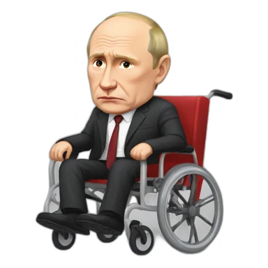 Sad meatcube blood big red wheelchair vladimir putin sticker
