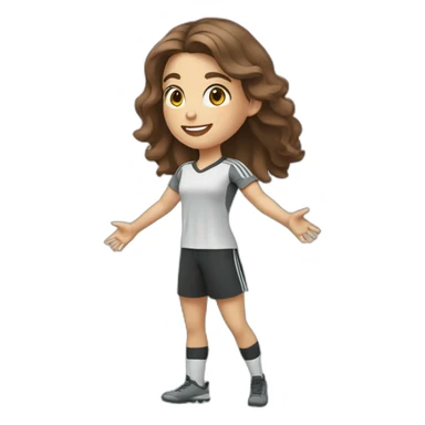 Full body caucasian girl with long Brown hair doing Cristiano Ronaldo siu celebration sticker