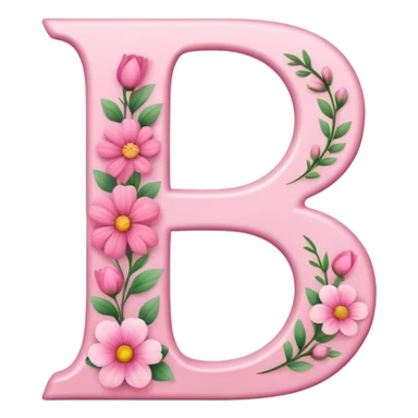 Pink, romantic, flowery, the letter “B” sticker