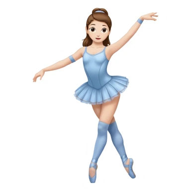 Ballet dancer in over the knee socks, leotard and long brown hair sticker