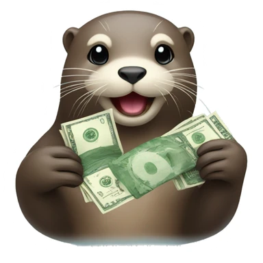 otter with money sticker