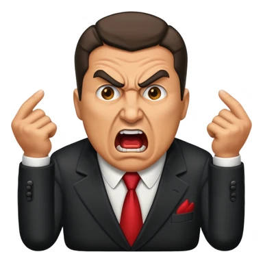 mafia boss shouting orders, angry sticker