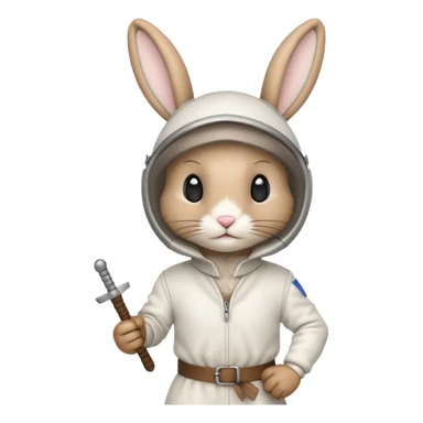 a fencing bunny sticker
